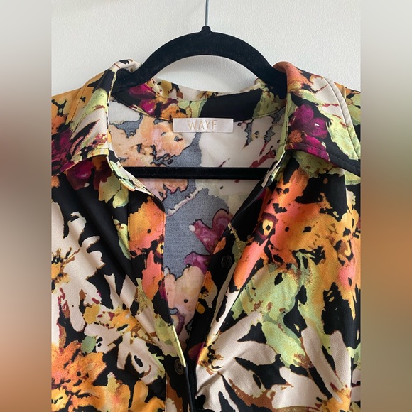 WAYF JENNIFER RUCHED LONG SLEEVE SHIRTDRESS - Picture 4 of 5